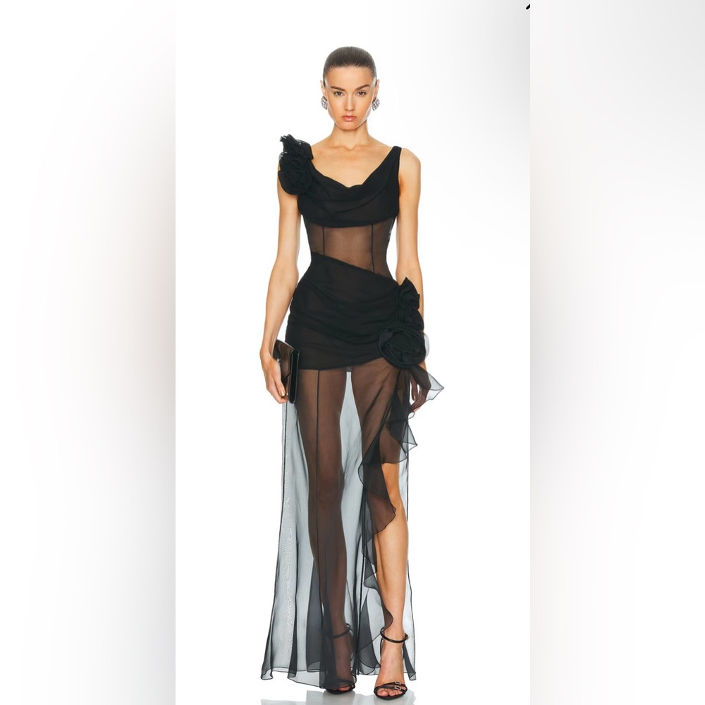 ALESSANDRA RICH Evening Dress With Volant - size 36